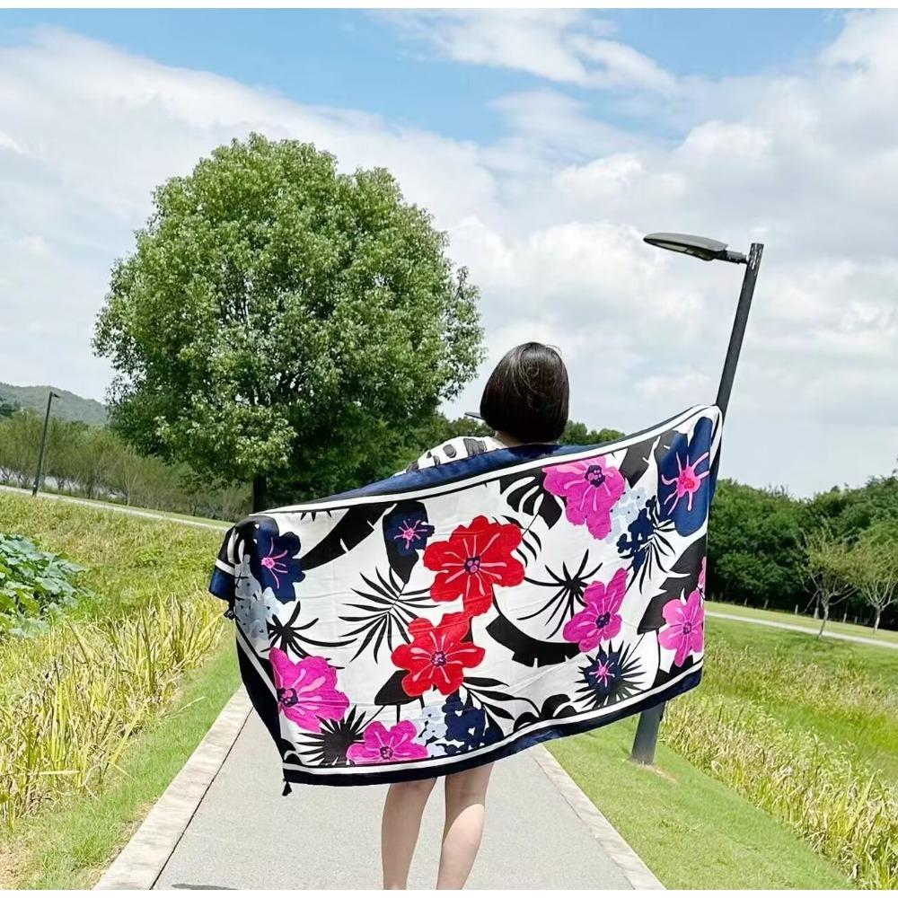 Chaka Salt Lake Great Northwest Tourism Ethnic Style Scarf Silk Scarf Women'S Summer Seaside Beach Shawl Sunscreen Thin