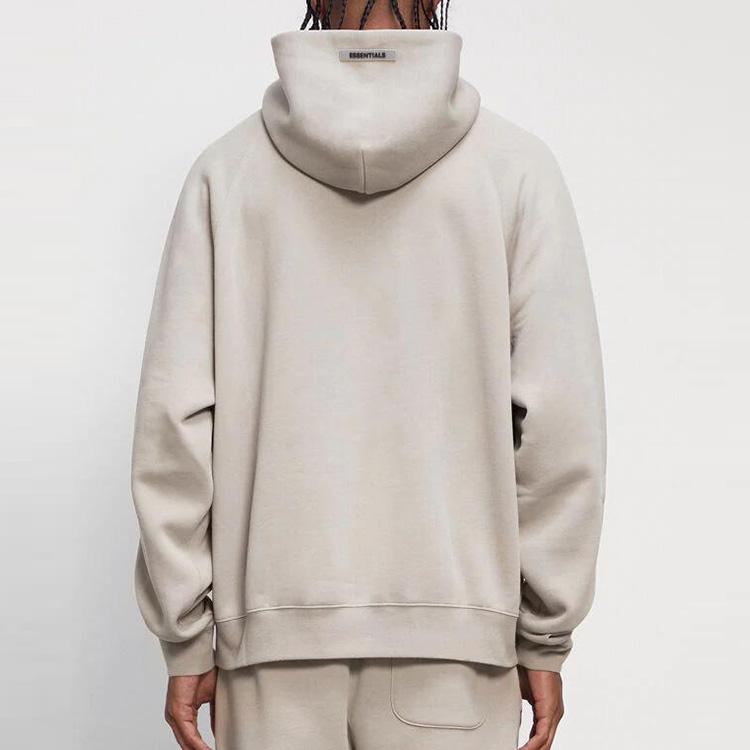 Fear of God Essentials Fleece Hoodie with Shoulder Logo Patch Unisex Tops Tan FOG-FW20-310