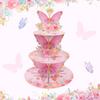 Présentoir à gâteaux Animaux de la ferme Sirène Décoration de fête d'anniversaire Enfants Support à desserts Plateau à gâteau Licorne Baby Shower Support à cupcakes