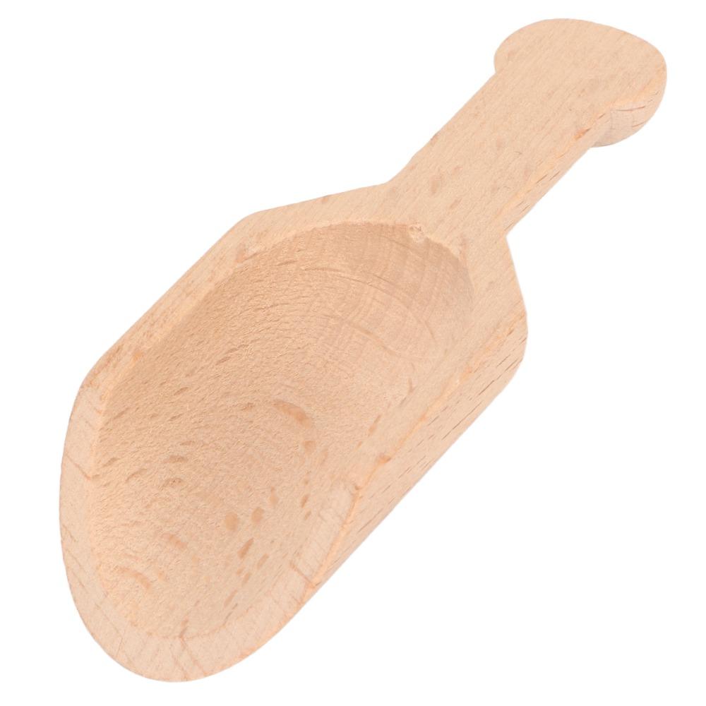 12pcs Polished Surface Mini Wooden Scoop Multipurpose Small Salt Scoop For Kitchen