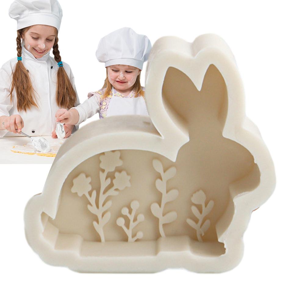 Easter Bunny Molds Silicone Resin Casting Rabbit Mold For Candle Making Flexible Crafts Resin Molds Desk Decor Candle Making