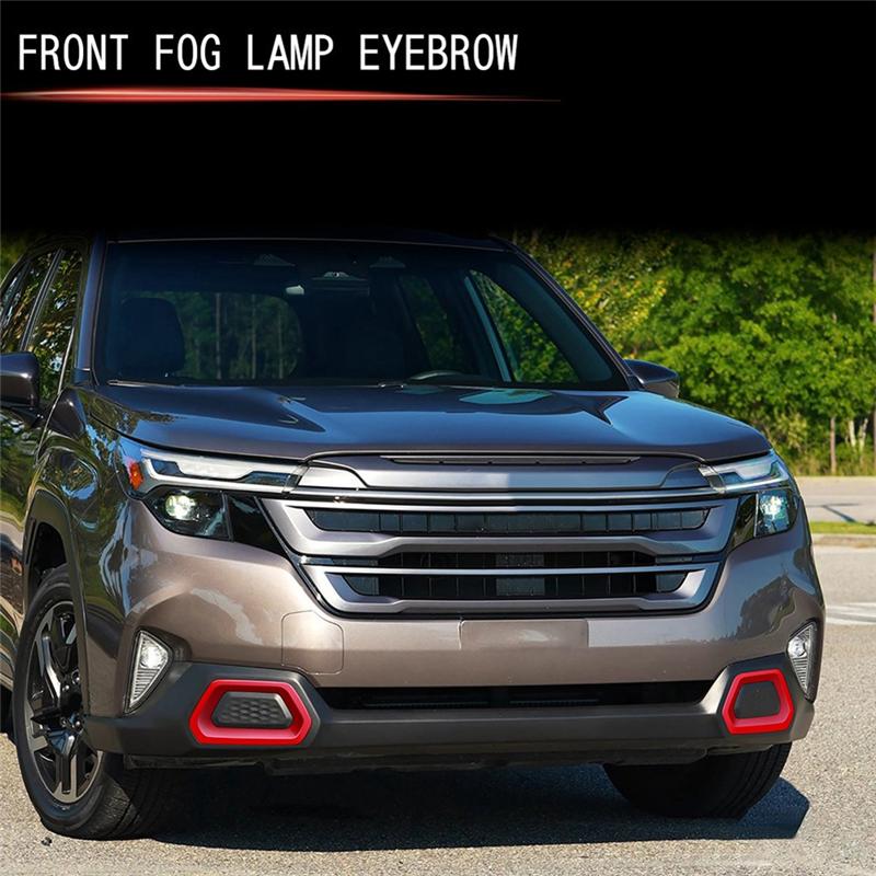 A03Z-Car Front Fog Lamp Frame Fog Light Eyebrow Trim Sticker For Subaru Forester 2025 ,B