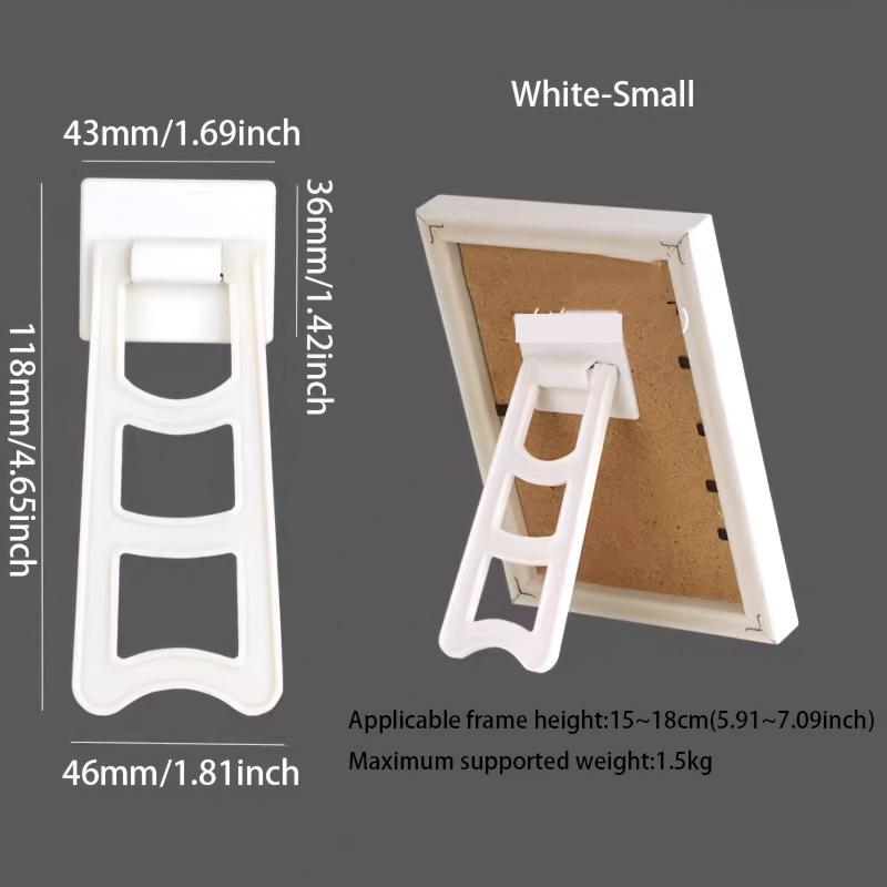 

Classic Trapezoidal Frame Brackets with Bonus Sponge Glue & Screws - Durable Plastic Home Decor Accessories