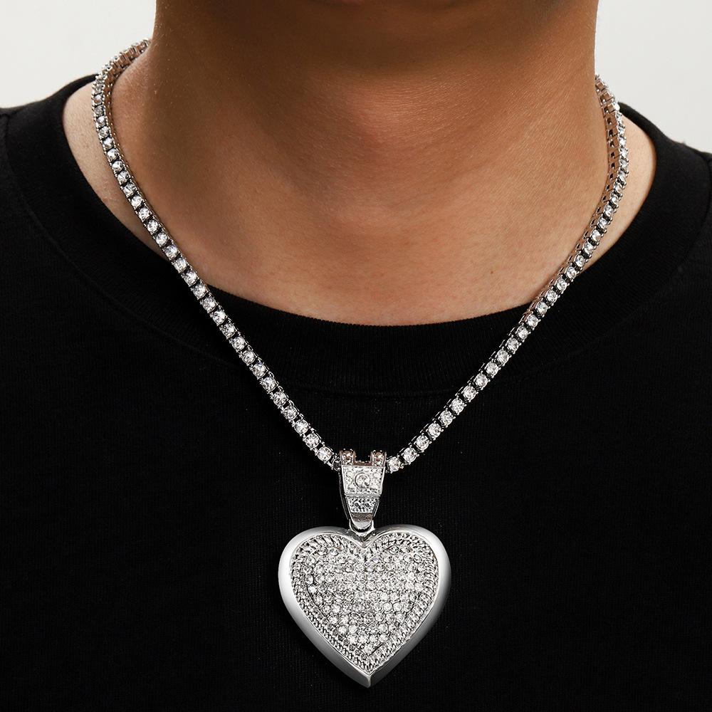 Wind Love Pendant Hip Hop Cold Wind Diamond Hip Hop Men'S Necklace Accessories