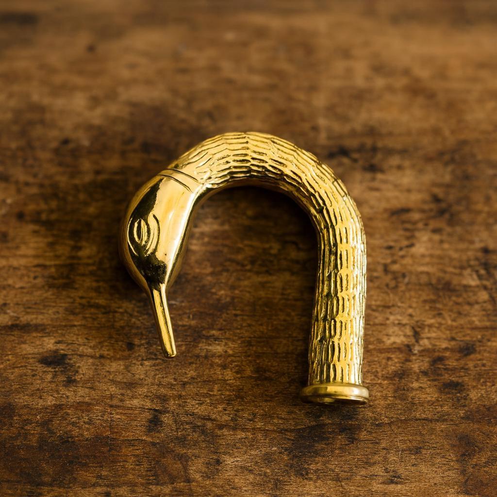 Royal Brass Handle Walking Stick – Vintage Engraved Wooden Cane Gift