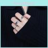 Elegant Black Sapphire 925 Sterling Silver Geometric Shaped Ring For Women