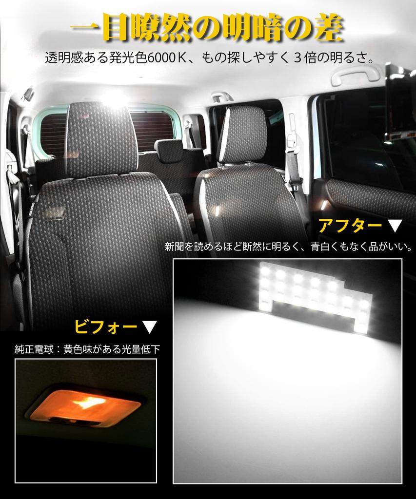 Suzuki Hustler LED Room Lamp, Mazda Flare Crossover, LED Indoor Light, 6000K White R2.2~MR52S/92S,