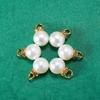20pcs Elegant White Glossy Acrylic Charms with Rhinestone Accents Round Loose Bead Pendants for DIY Dangle Earrings Necklaces Bracelets Jewelry Making