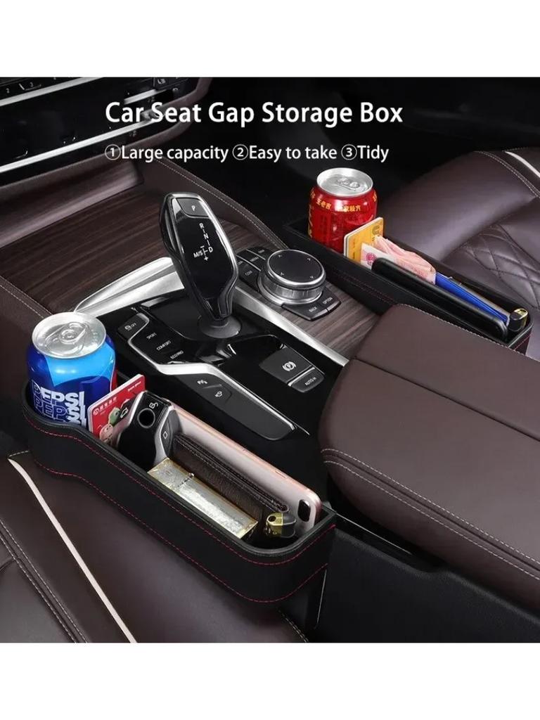 Car Seat Crevice Storage Box Seat Gap Slit Pocket Catcher Organizer Universal Car Seat Organizer Card Phone Key Holder Pocket