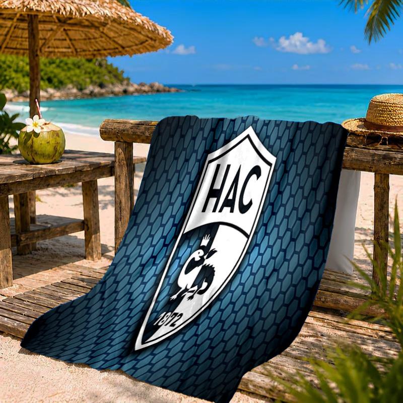 Le Havre Crest Heritage Beach Towel Microfiber Beach Towel, Lightweight and Quick-Dry, for Summer Travel, Swimming Pool Fan Birthday Gift