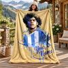 Diego Maradona Özel İsimli Flanel Battaniye Kişiselleştirilmiş Yumuşak Sıcak Peluş Atma Battaniyesi Aile Arkadaşları İçin Özelleştirilmiş Hediye