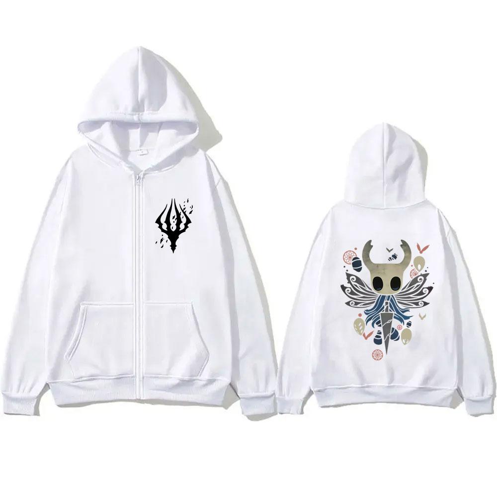 Game Hollow Knight Graphic Zipper Hoodie Fans Gift Men Women Fashion Casual Oversized Zip Up Jacket Unisex Vintage Hoodies Coat