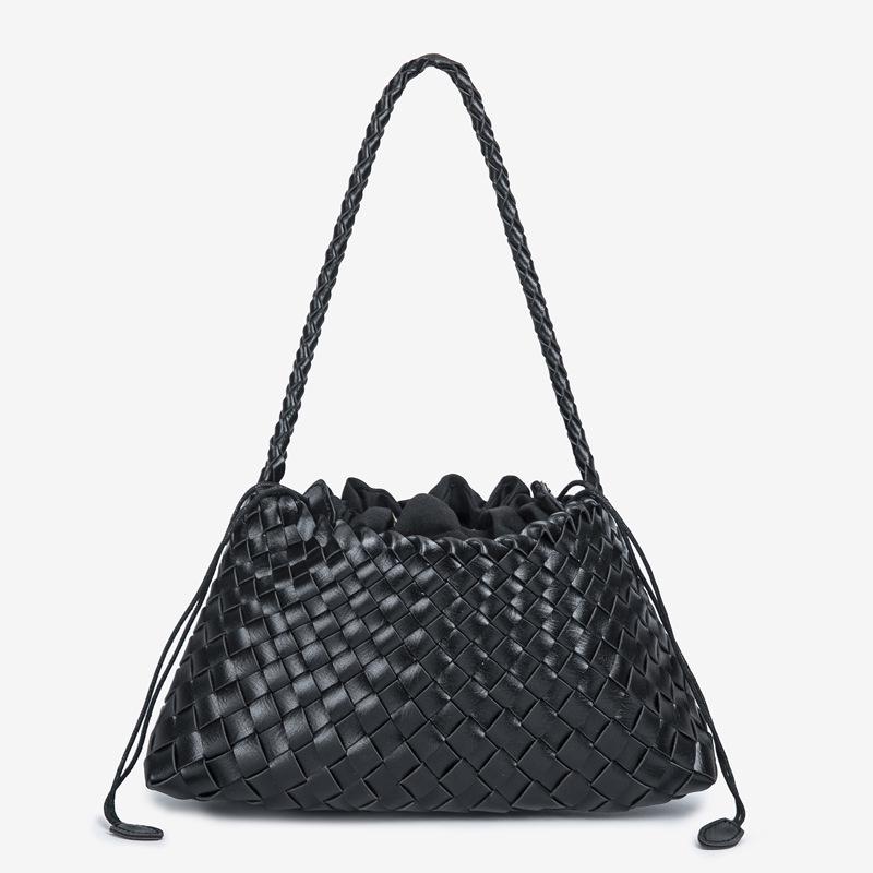 Женская плетеная сумка ручной работы в ретро-стиле чёрный