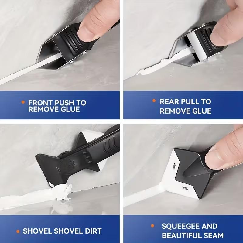 Caulk Remover Tools Kit, Grout Removal Tool, Sealant Finishing Tool, Glue Angle Scraper Tool For Window And Sink Renovations