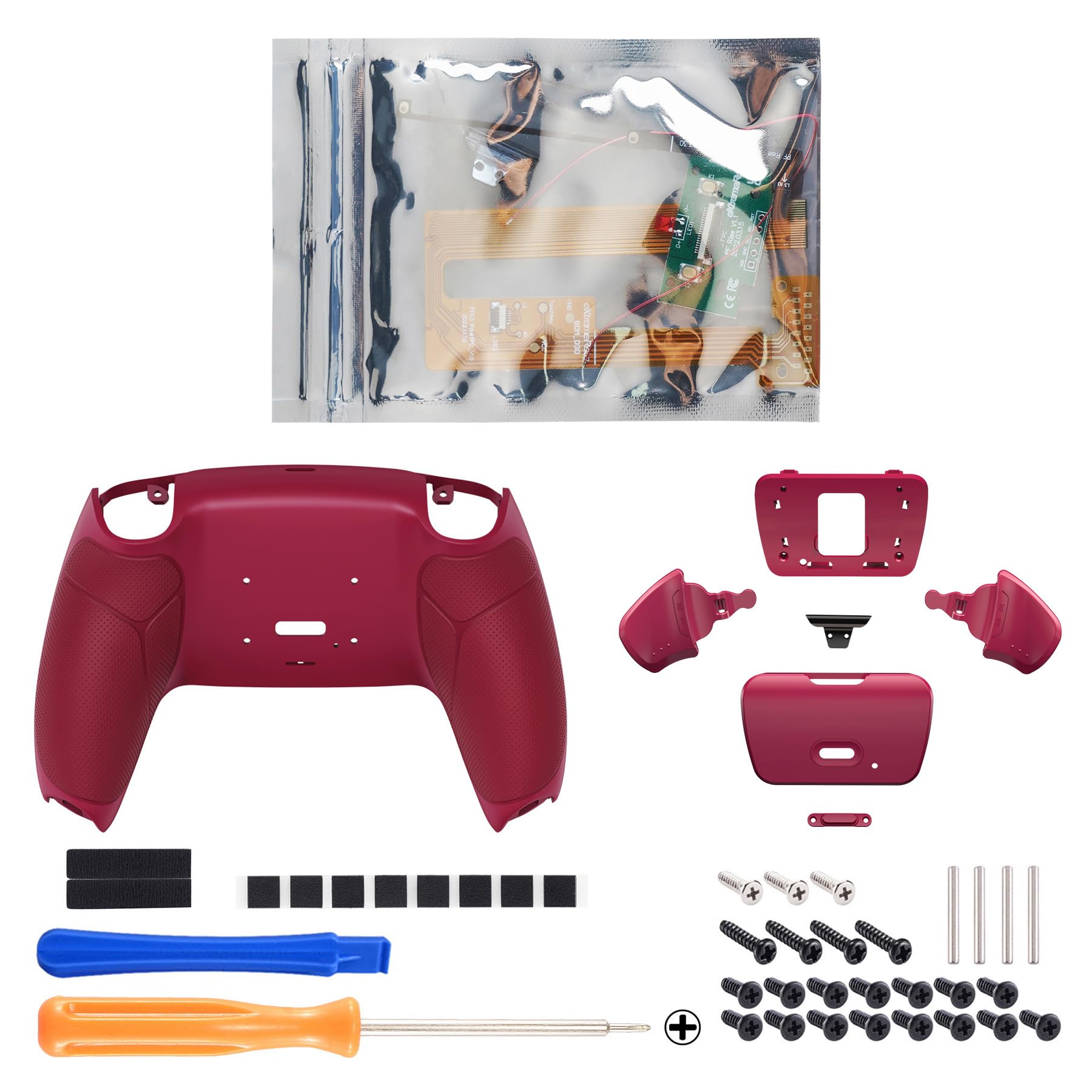 

Комплект для перерозподілу кольору eXtremeRate Pure Color Rise із програмною задньою кришкою, пластиковою гумовою, сумісною з контролером PS5, сумісний із контролером PS5