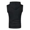 Men's Autumn Solid Color Hooded Vest Men's Vest Thin Velvet Sweater Slim Sweater Men's Pullover Hooded Pocket Vest