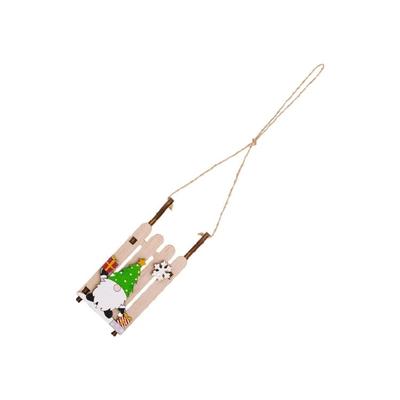 Natürliches Finish Holzschlitten Ornament Schnelle Aufbauten Ferienhäuser Dekoration Weihnachtsbaum Dekoration Zubehör