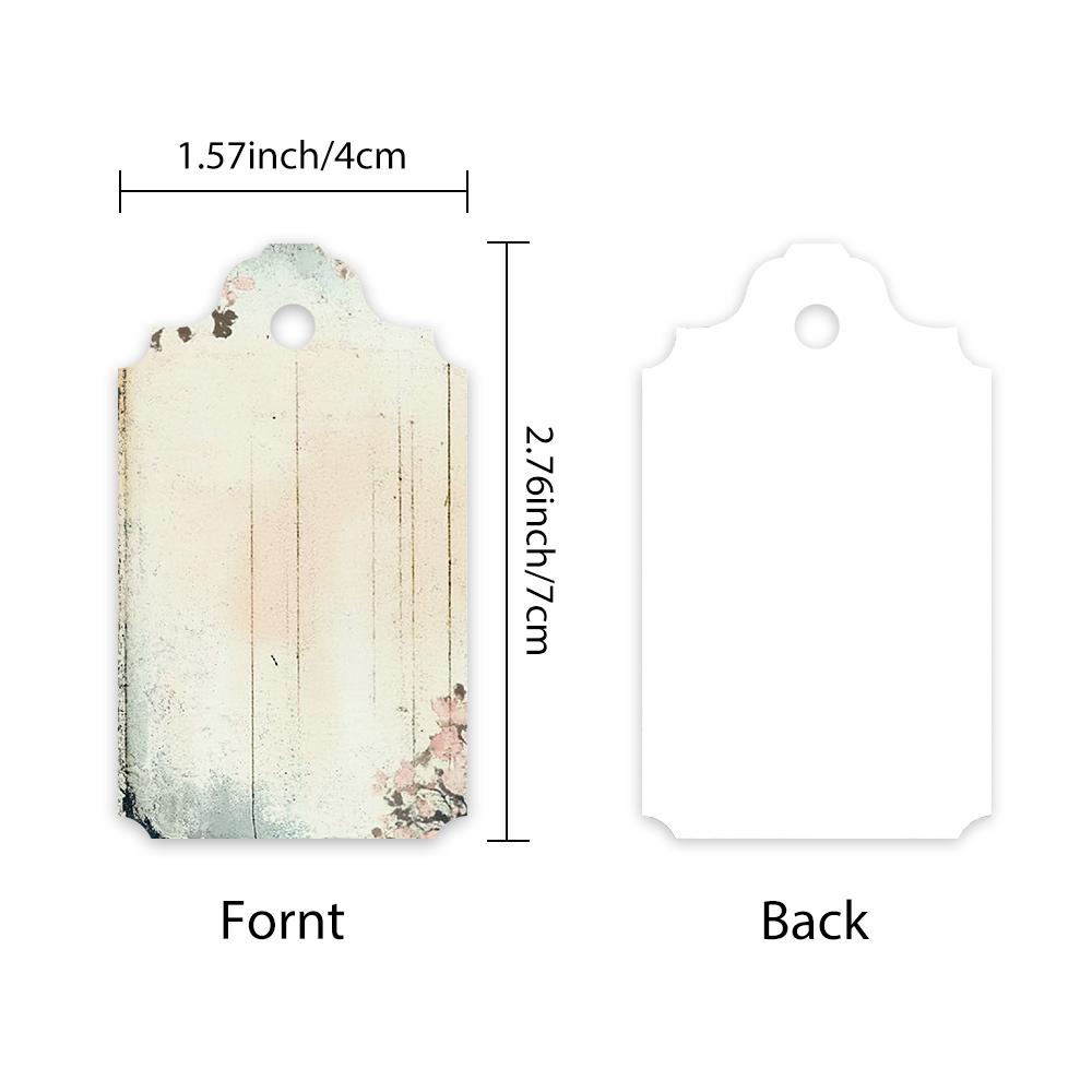 40 Stück leere Blumen-Anhänger für Geschenke, Hochzeiten, Brautpartys, Geburtstage, Nachrichtenkarten, Grußkarten, mit Juteschnur enthalten.