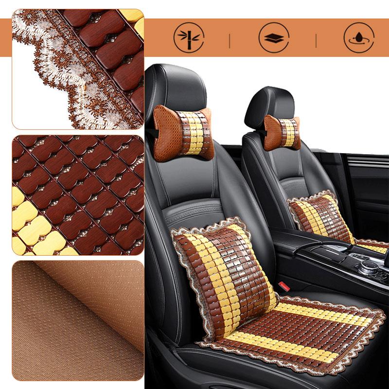 Summer Cool Bamboo Cushion Car Seat Cover Natural Bamboo   Square Mat Single Piece Massage Breathable Environmental Waterproof