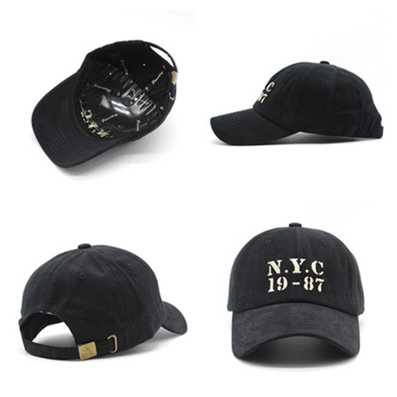 Nyc Letter Soft Top Baseball Cap Women'S Retro Wear Student Cap Men Ins Hat Tide