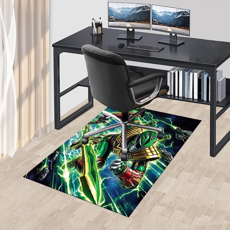 

1pc Power Rangers Green Ranger Anime Cartoon Design Office Chair Mat Non-Slip Carpet for Home Decor, Suitable for All Seasons, Ideal Gift for Fans.Y09 60cm by 90cm