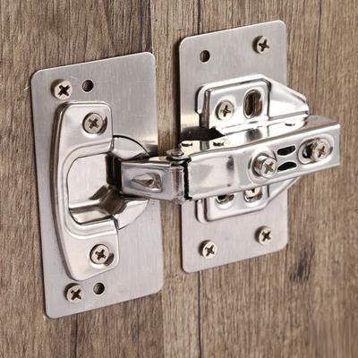 Starke Scharnierbefestigungshalterung, verdickt, lange Haltbarkeit, einfache Installation, flache Befestigungsklammer aus Edelstahl mit Befestigungsschrauben