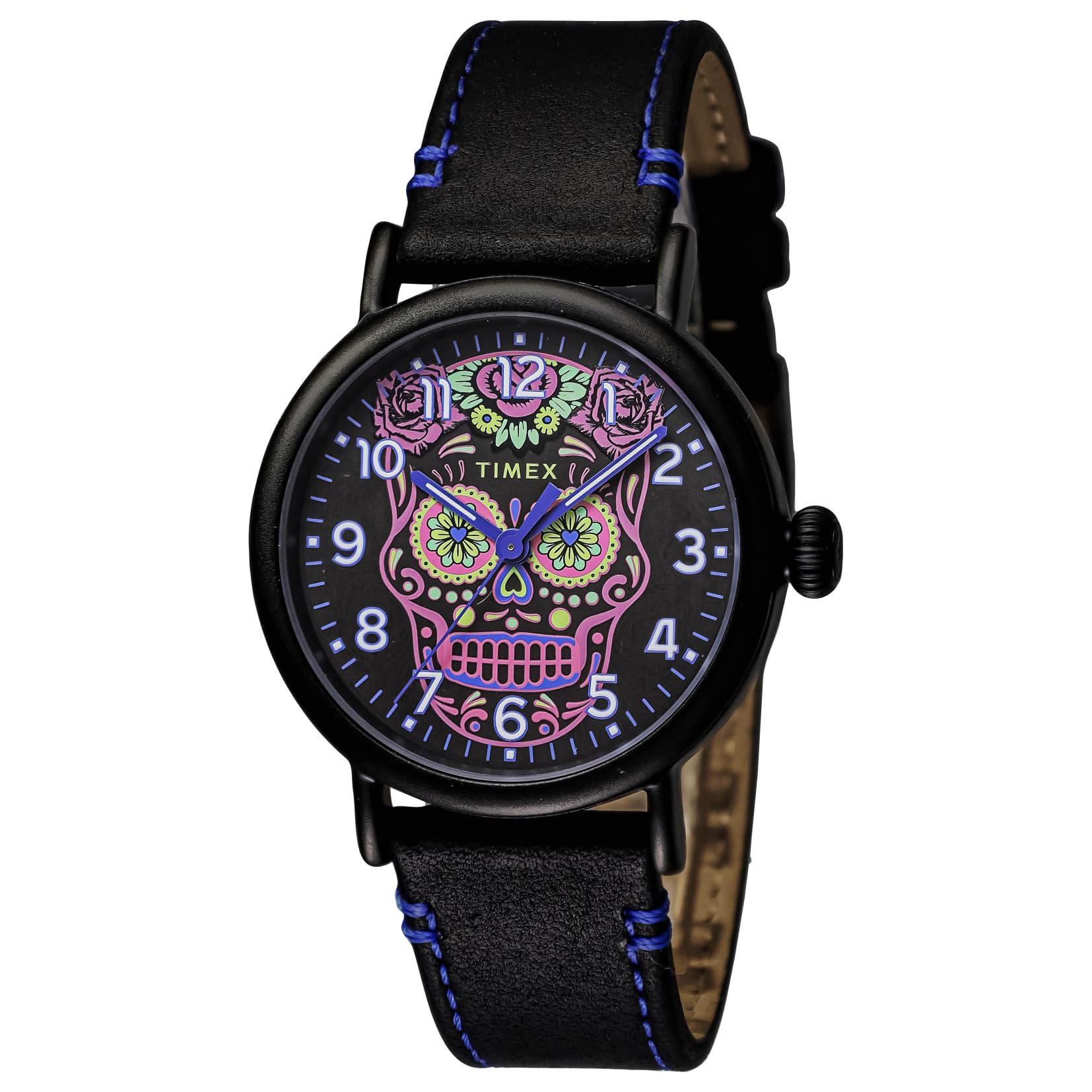 

Часы унисекс Timex Dia de muertos TW2V67600 Кварцевые 5 ATM водонепроницаемые Минеральное стекло Черный циферблат Латунь [TIMEX] [item] чёрный
