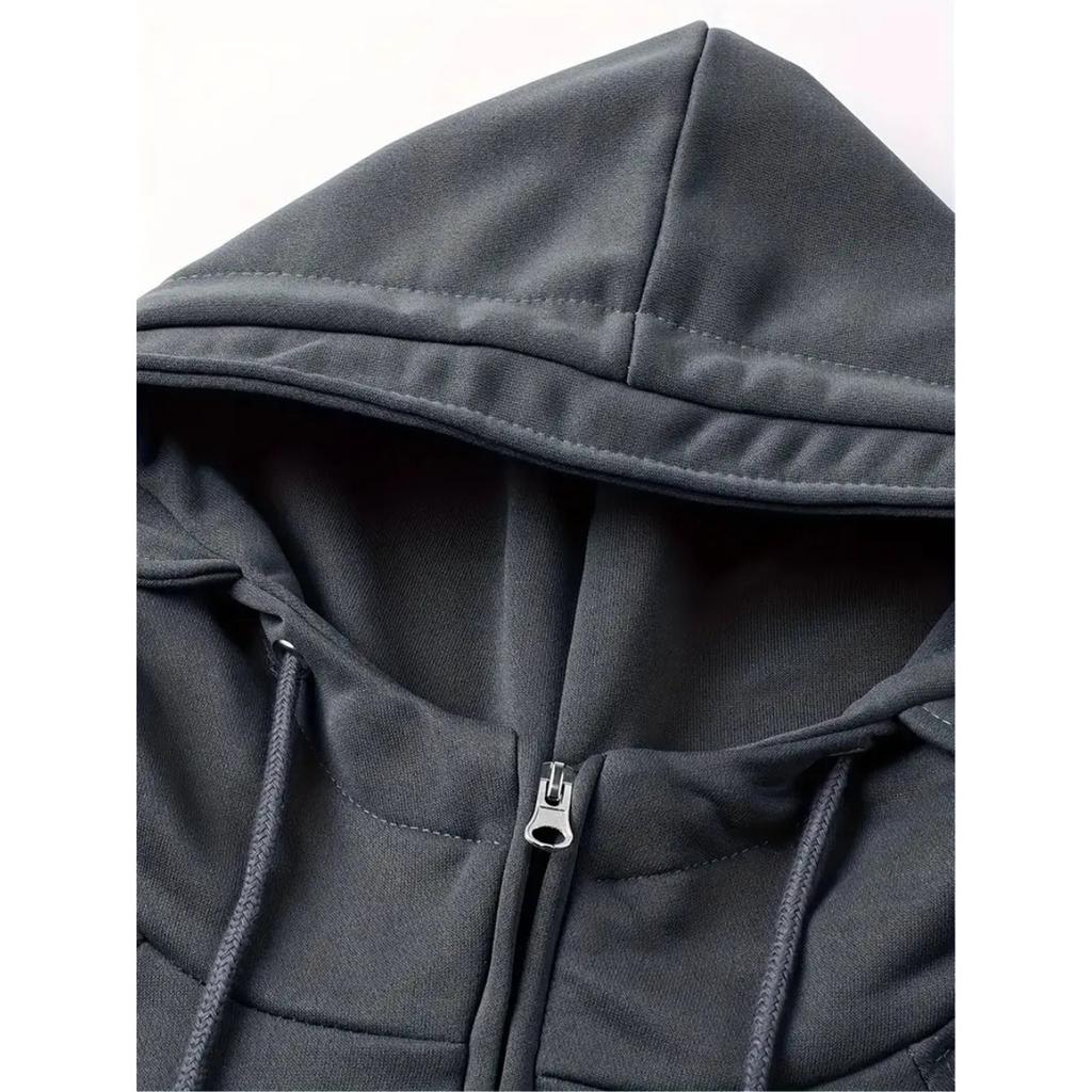 Herren Kapuzenpullover mit fester Farbe für Frühling und Herbst, Sport- und Arbeitskleidung für Jugendliche, Trendige Marken-Kapuzenjacke