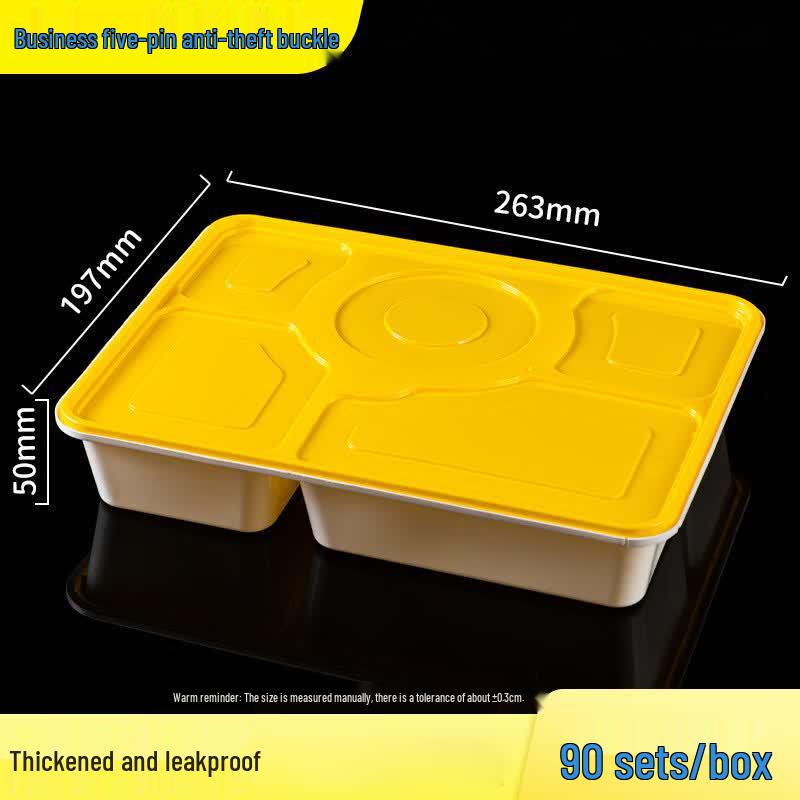 Disposable Multi-Compartment Rectangular Plastic Meal Box