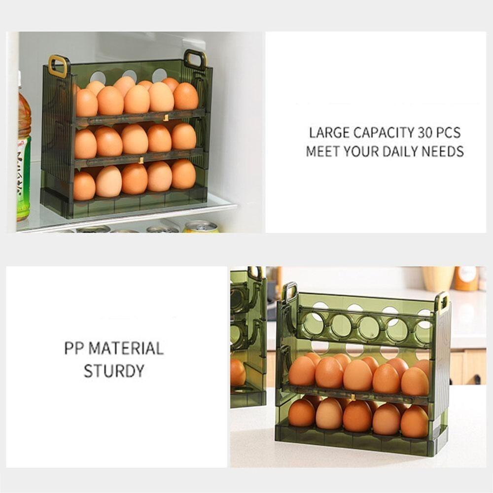 Flippable Refrigerator Egg Storage Box 30/20 Grid Egg Dispenser Preservation Box  Kitchen Storage