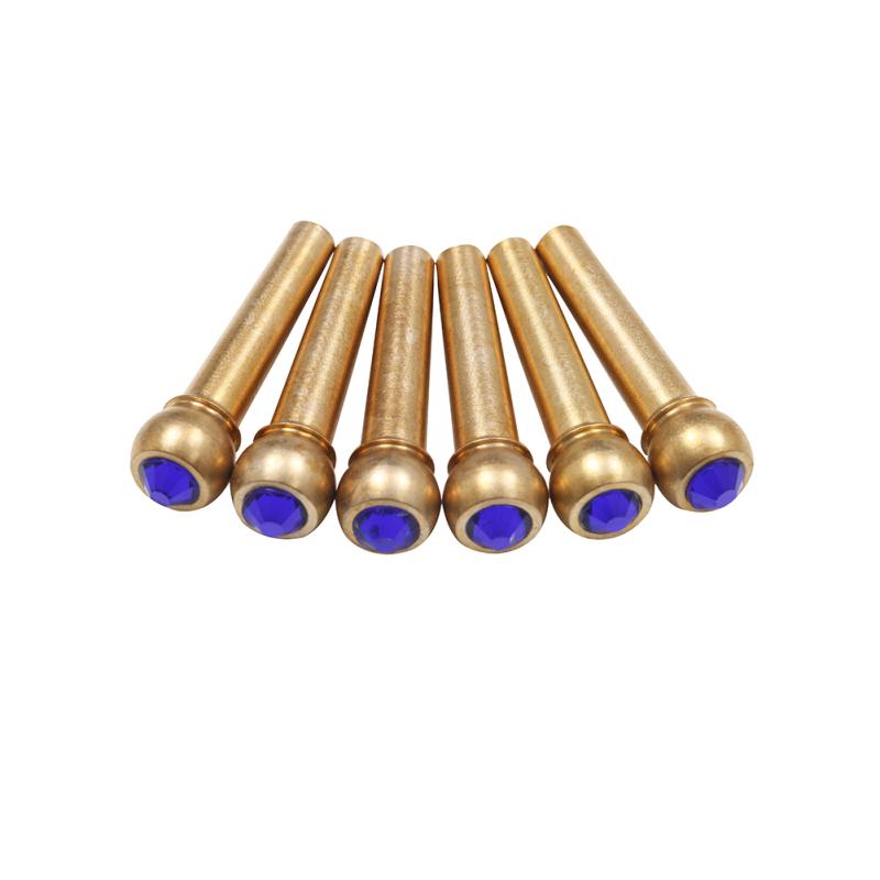 6 Pcs Brass Guitar Bridge Pins Folk Acoustic Classical Guitar Solid String Cone Wooden Guitarra