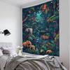 Psychedelic Hippie Jungle Animal Tapestry Wall Hanging Owl Tiger Elephant Flower Bird Background Home Decor