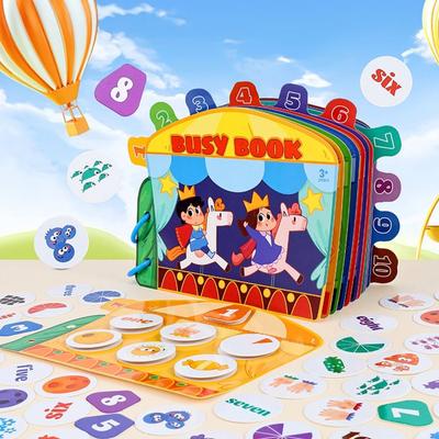 1-10 Quantity Word Cognition Montessori Quiet Busy Book DIY Kids Busy Book Toy  Children