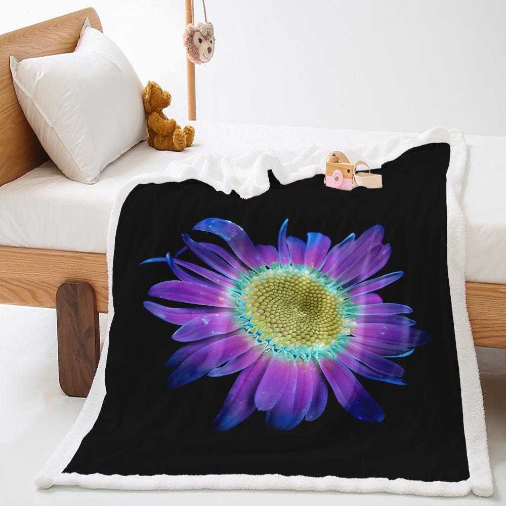 Lily 2D Digital Printing Thickened Lamb Wool Crystal Fleece Blanket One Piece