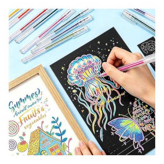 Gel ballpoint glitter pen 60 colors set