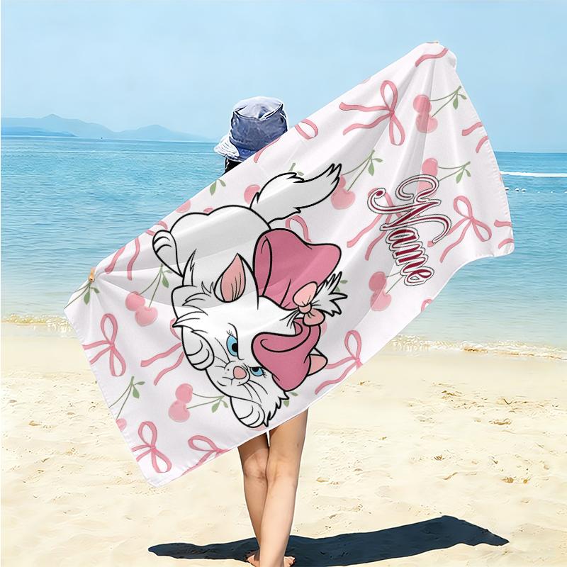 Personalized Cheshire Cat Hearts Theme Beach Towel Microfiber Beach Towel Thin Absorbent for Beach Swimming Yoga Bath Sports. 0910353