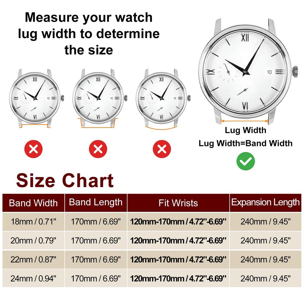 [uxcell] Stainless Steel 12mm Quick Release Metal Band, Hinged Clasp, High-Polished Finish, Replacement Watch Strap with Removal Tool, Men's &