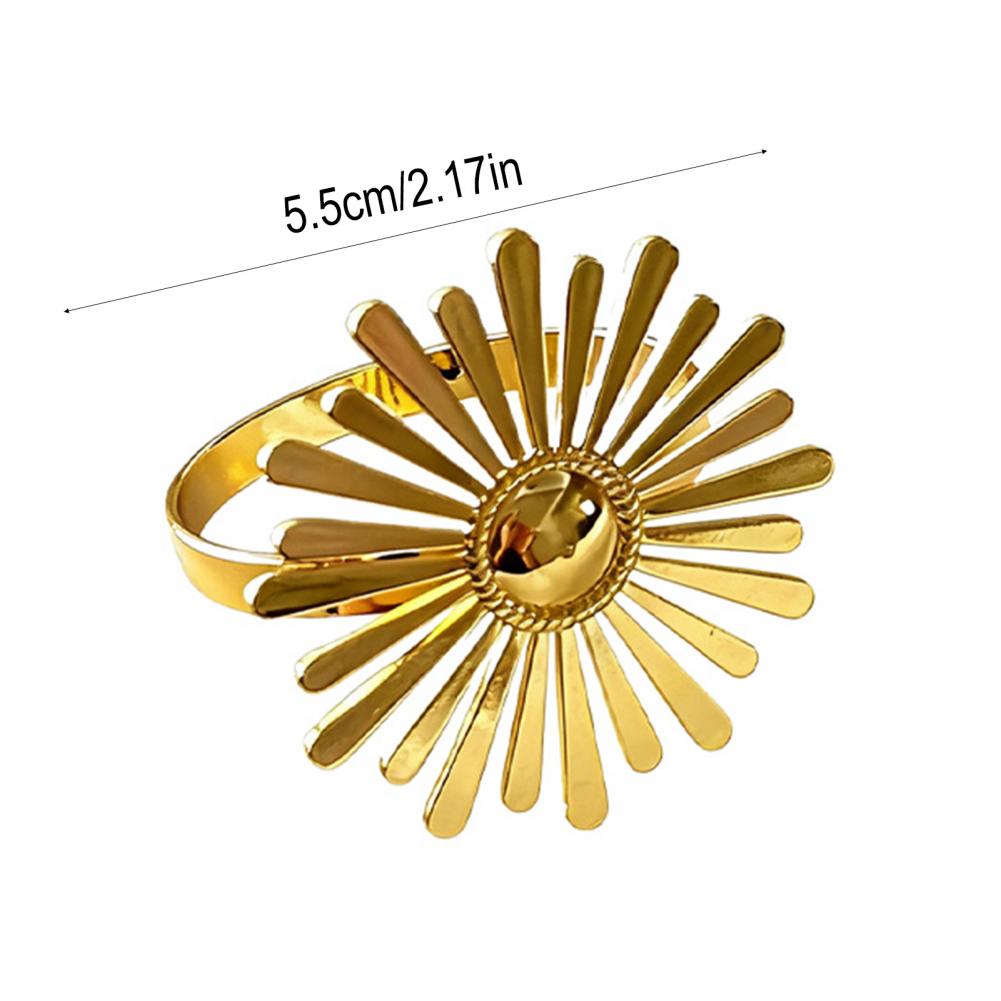 Metal Napkin Rings Napkin Ring Set Elegant Sunflower Napkin Rings for Dining Table Decor Wedding Birthday Party