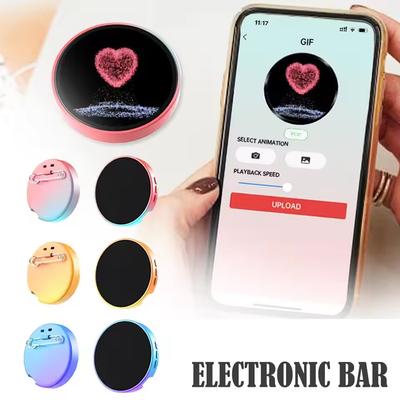 Anime Electronic Display Screen Image And Video Player 1.9Inch Touch Anime Cyber Badge Intelligent APP Bluetooth Dynamic E-Badge