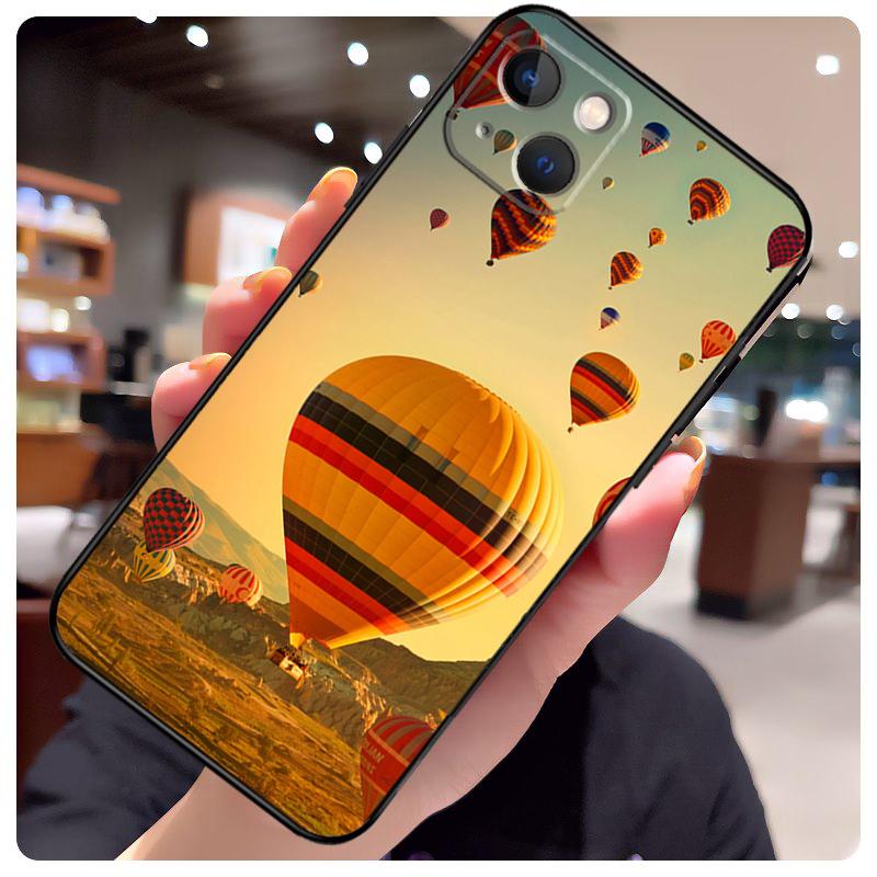 Hot Air Balloon Travel Mountain Case For iPhone 14 Pro Max 16 15 11 12 13 17 Pro Max mini 15 16 Plus 16e 17 Air Phone Cover