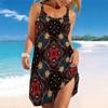 Abito da Spiaggia da Donna Mini Abito Stampa Casual Moderno Senza Maniche Vestibilità Larga Esterno Quotidiano Estate