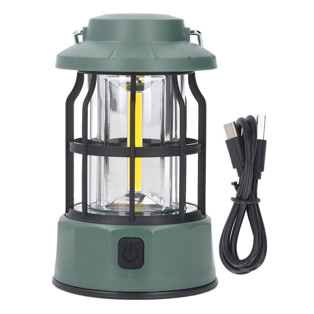 Campinglaterne Wiederaufladbar 3 Stufen IPX4 Wasserabweisend Retro Tragbar Zeltlampe für Notfälle
