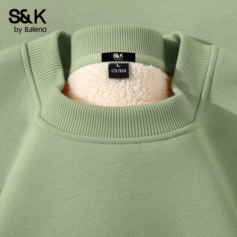 Мужской зимний свитшот с круглым вырезом Baleno S&K на подкладке из овечьей шерсти 3XL