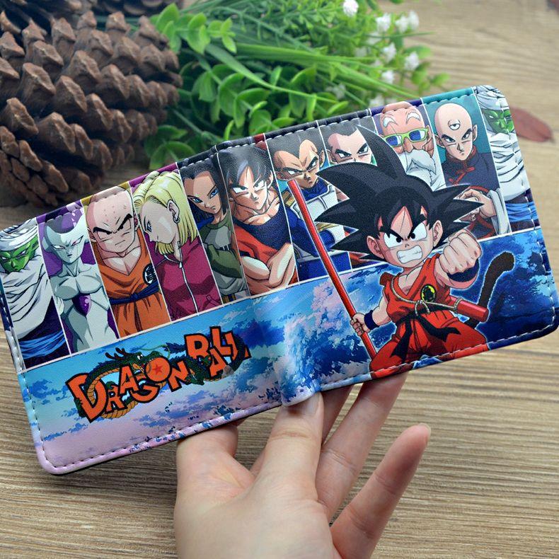 Anime Dragon Ball Wallet with ID Card Holder Transverse Style Short Bi-fold PU Coin Purse Pouch Money Clip Wallets Cosplay Gifts