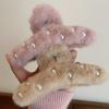 Adorabile Pinza Artiglio Peluche Perla: Accessorio Capelli Autunno & Inverno per la Nuca, Grande Pinza a Squalo da Ragazza