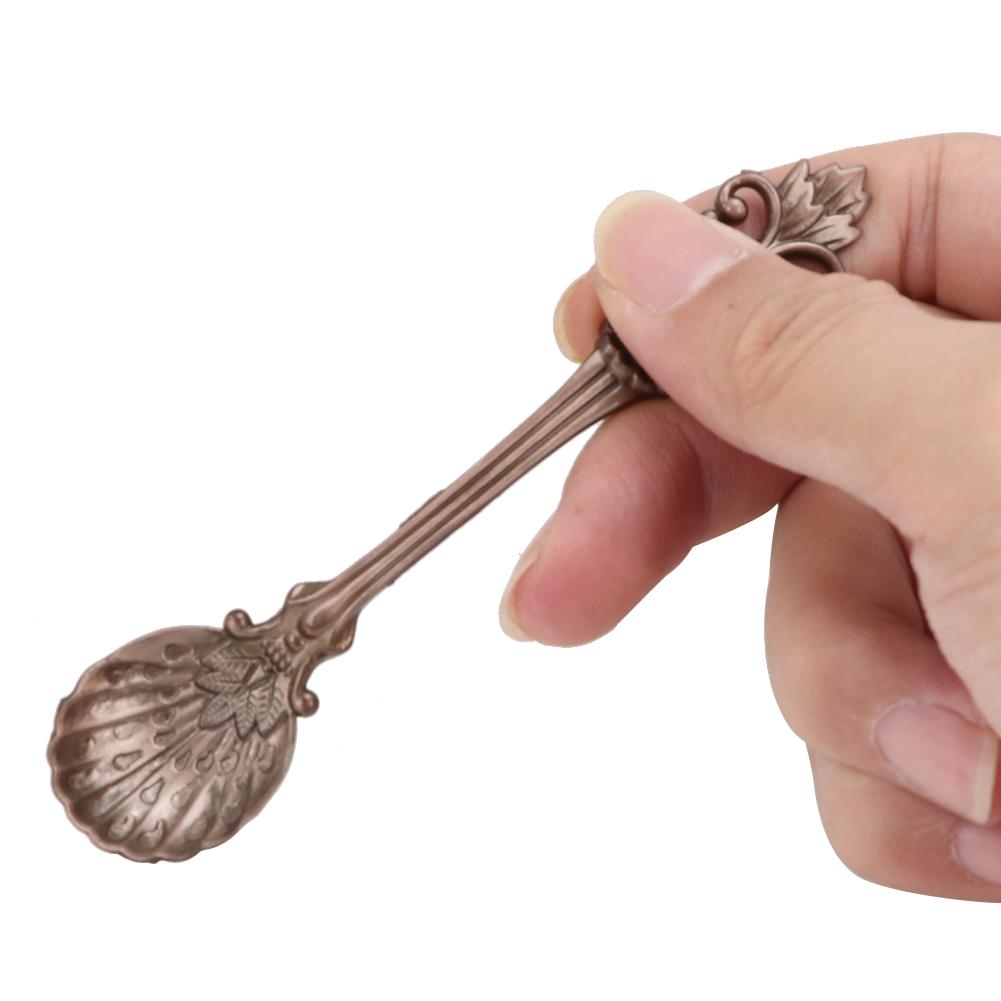 3pcs Vintage Mini Zinc Alloy Coffee Tea Spoon Dessert Stirring Cutlery Tableware