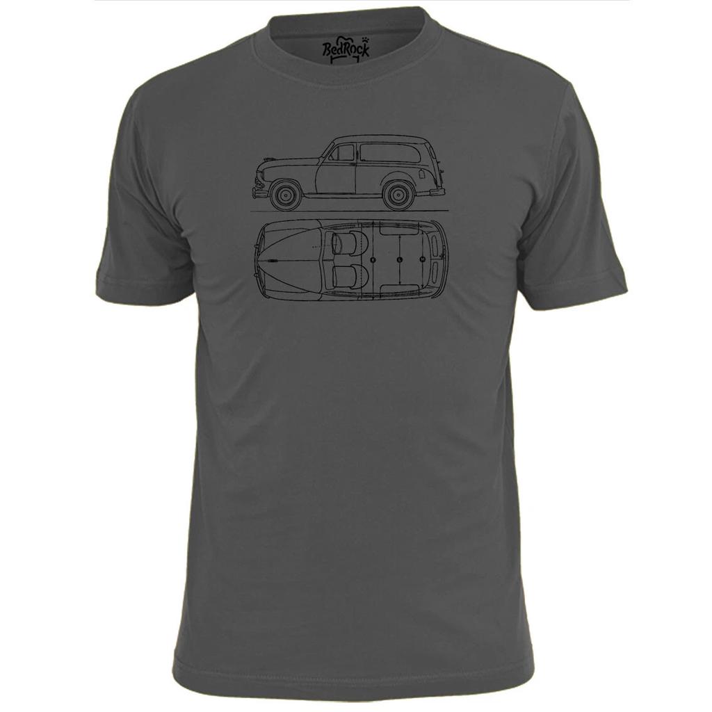 Mens Standard Vanguard Van Car Blueprint T shirt Retro Motor