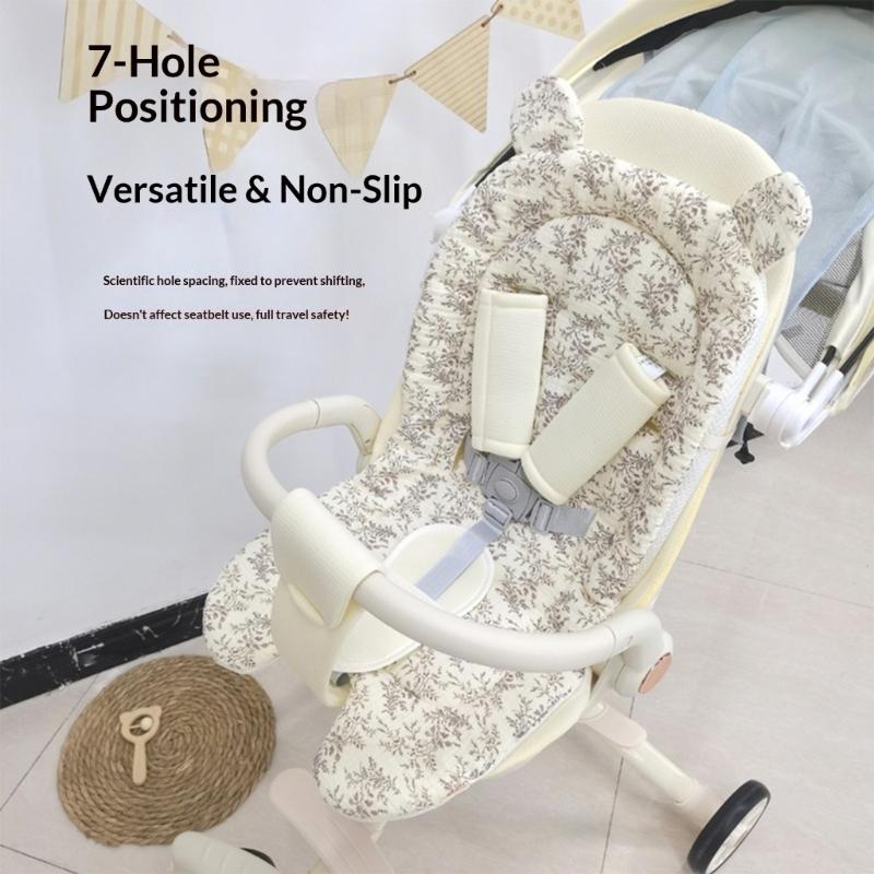 Machine Washable Strollers Seat Cushion Soft Comfortable Insert Pad for Infant Pushchairs Yearly Round Comfort