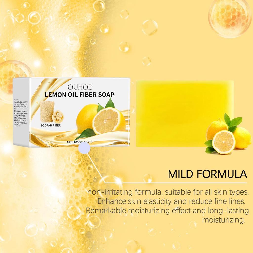 Honey Lemon Fiber Cleansing Bar Gentle Skin Care Soap for Smooth & Hydrated Skin