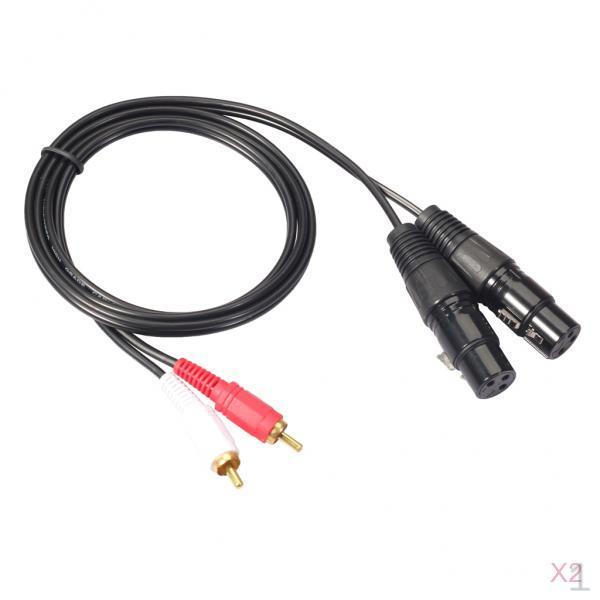 2x RCA XLR Plug Cable Adaptor, Cable, 2 Male to Female